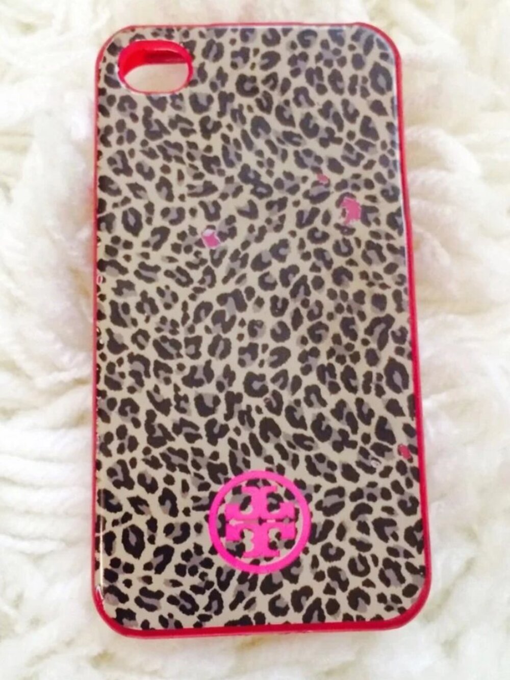 Tory Burch Pink Leopard Print iPhone 4/4s Case